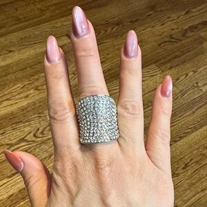 Elegant Silver Crystal Ring